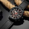 Reloj Curren Original Cuero Cronografo M8291 Negro - Cafe - Azul