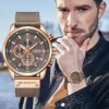 Reloj Curren Original Cuero Cronografo M8291 Negro - Cafe - Azul