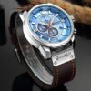 Reloj Curren Original Cuero Cronografo M8291 Negro - Cafe - Azul