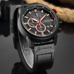 Reloj Curren Original Cuero Cronografo M8291 Negro - Cafe - Azul