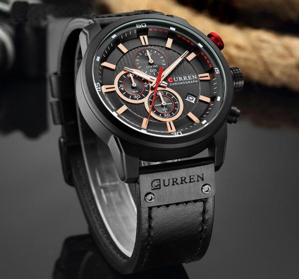 Reloj Curren Original Cuero Cronografo M8291 Negro - Cafe - Azul
